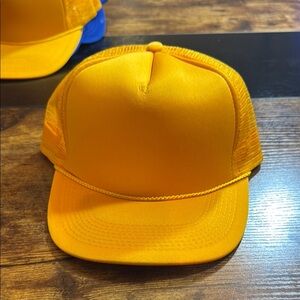 Vibrant Yellow Trucker Hat with Mesh Back